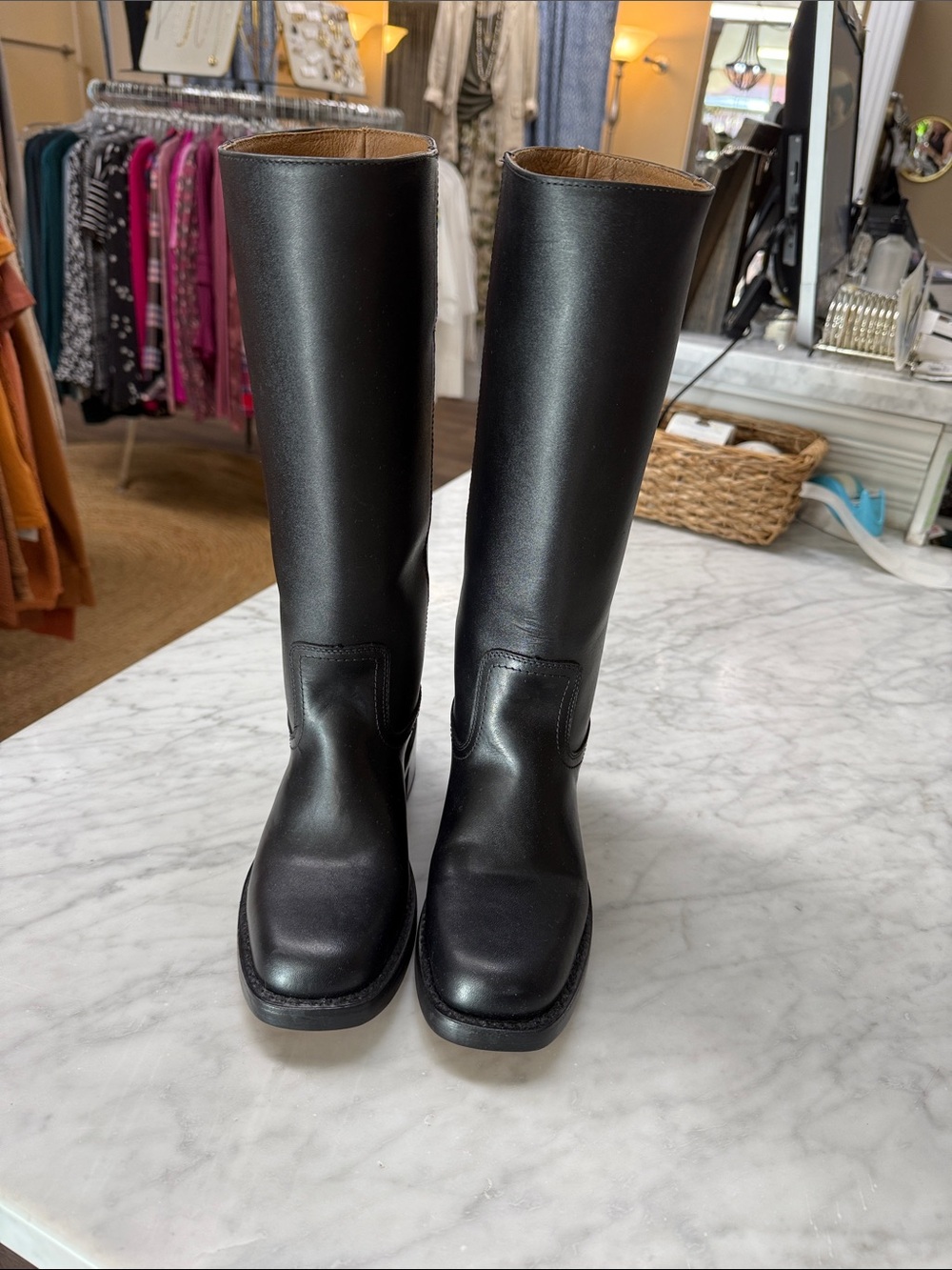 Frye NEW! Black Gatsby Leather 14L Campus Boot Size 7 - Picture 3 of 14